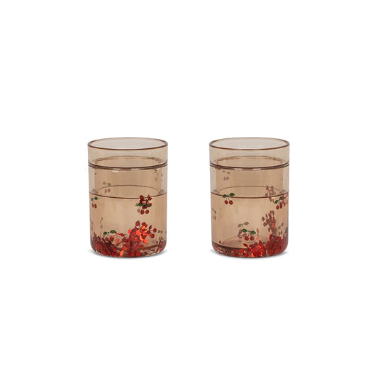 Konges Sløjd - Glitzerbecher Cherry, 2er Set