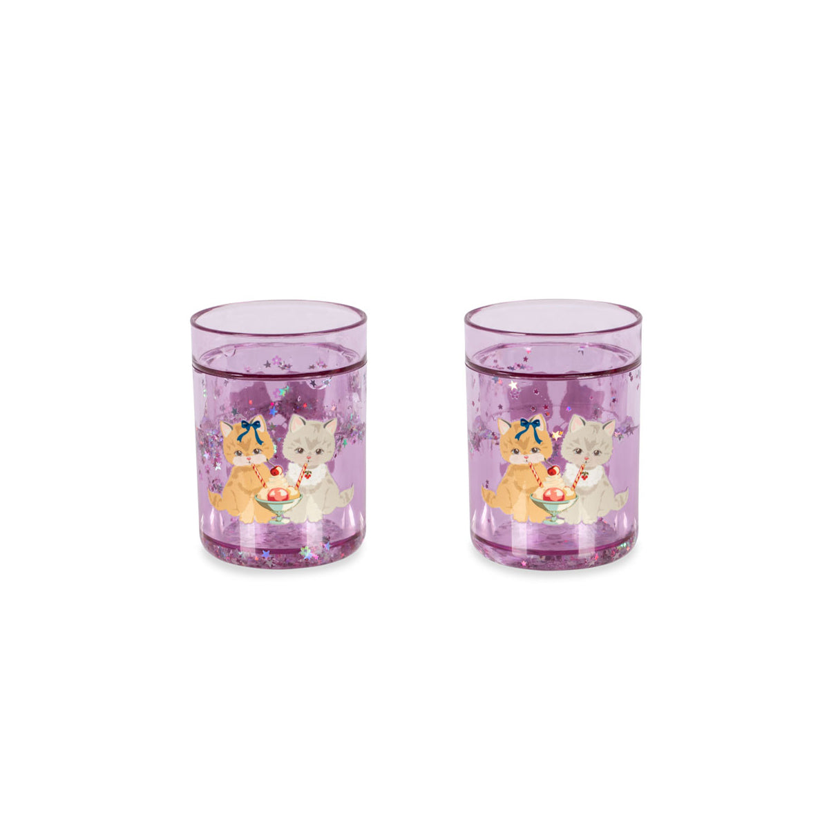 Konges Slojd - Glitzerbecher "Kitty Gelateria", 2er Set