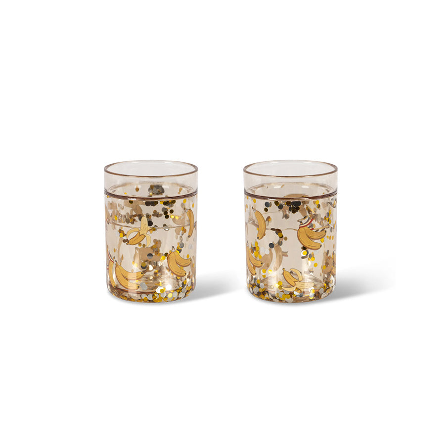 Konges Slojd - Glitzerbecher "Let's Go Bananas", 2er Set