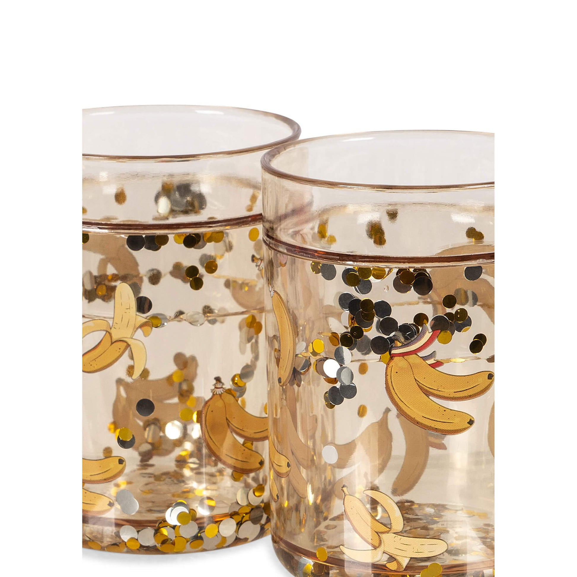 Konges Slojd - Glitzerbecher "Let's Go Bananas", 2er Set