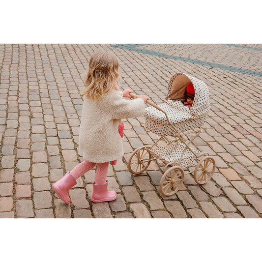 Konges Sløjd Puppe "Odette" – Kinderpuppe mit Kleid & Haaren, 42 cm
