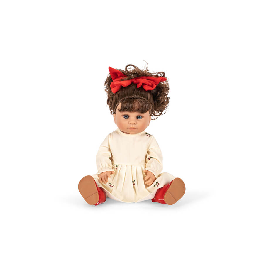 Konges Sløjd Puppe "Odette" – Kinderpuppe mit Kleid & Haaren, 42 cm