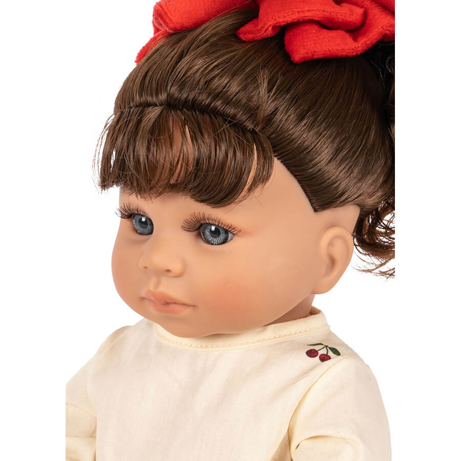 Konges Sløjd Puppe "Odette" – Kinderpuppe mit Kleid & Haaren, 42 cm