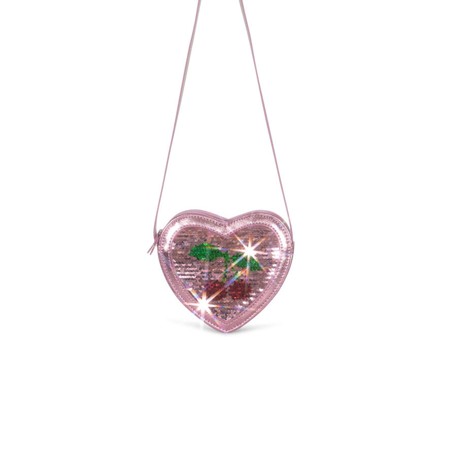 Konges Slojd – Umhängetasche „Heart Sequin Rose“ für Kinder