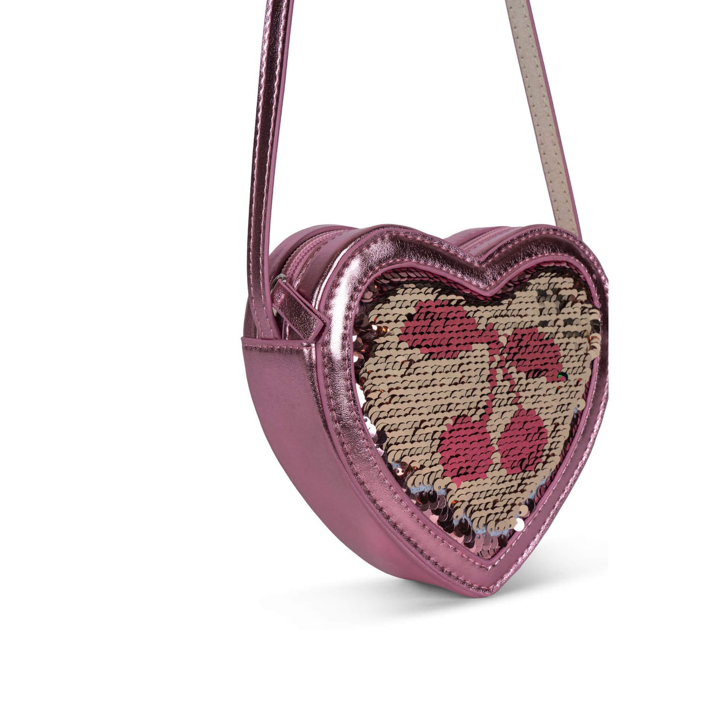 Konges Slojd – Umhängetasche „Heart Sequin Rose“ für Kinder