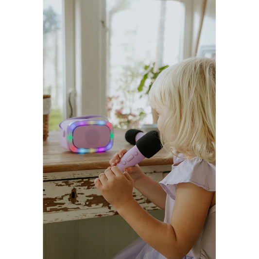 Lalarma – Kinder Karaoke Lautsprecher mit Licht & 2 Mikrofonen Purple