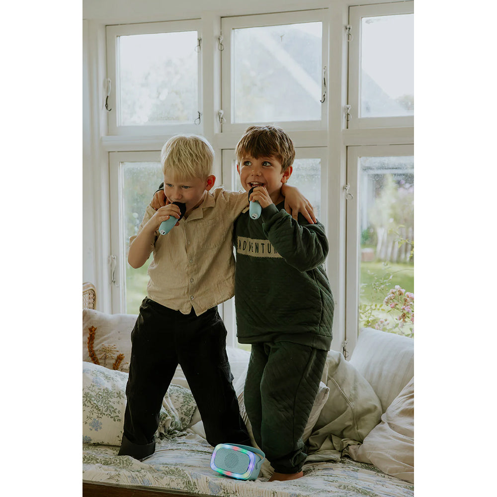 Lalarma – Kinder Karaoke Lautsprecher mit Licht & 2 Mikrofonen "Blue"