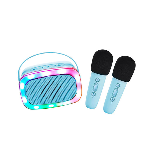 Lalarma – Kinder Karaoke Lautsprecher mit Licht & 2 Mikrofonen "Blue"