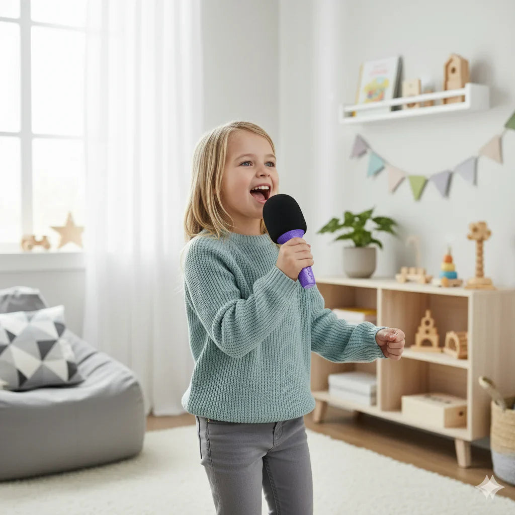 Lalarma – Bluetooth Kinder Mikrofon “Glitter Groove Purple”, Karaoke