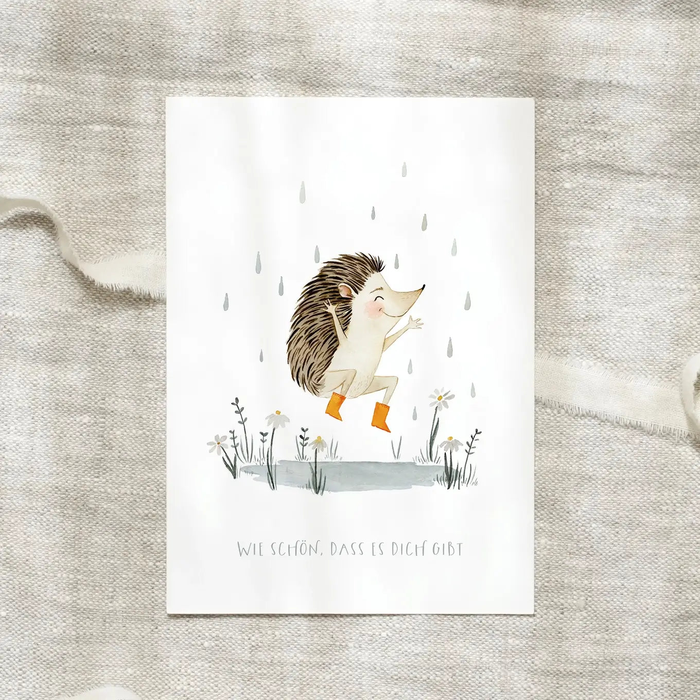 Leo la Douce – Postkarte "Happy Igel", nachhaltig & hochwertig