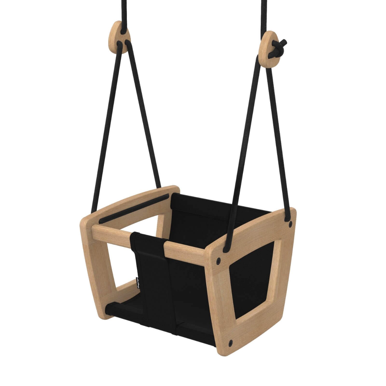 Lillagunga - Babyschaukel "Toddler Oak" Eiche/Schwarz Ab 3 Monaten