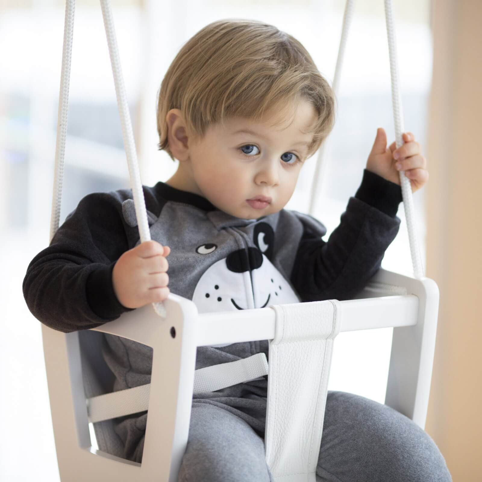 Lillagunga - Babyschaukel "Toddler Birch" Birke Weiss Ab 3 Monaten