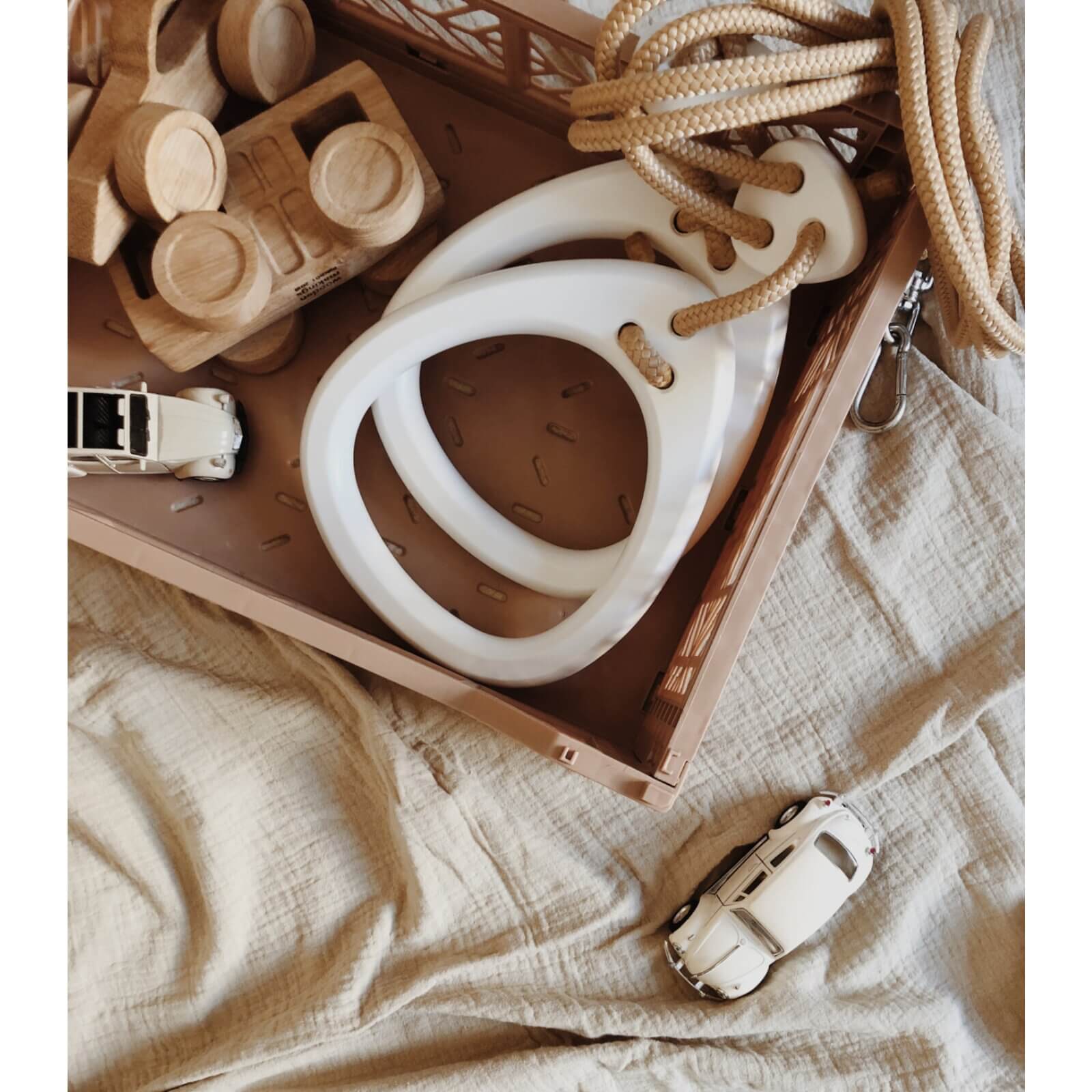 Lillagunga – Turnringe „Rings Birch Grey", höhenverstellbare Holzringe