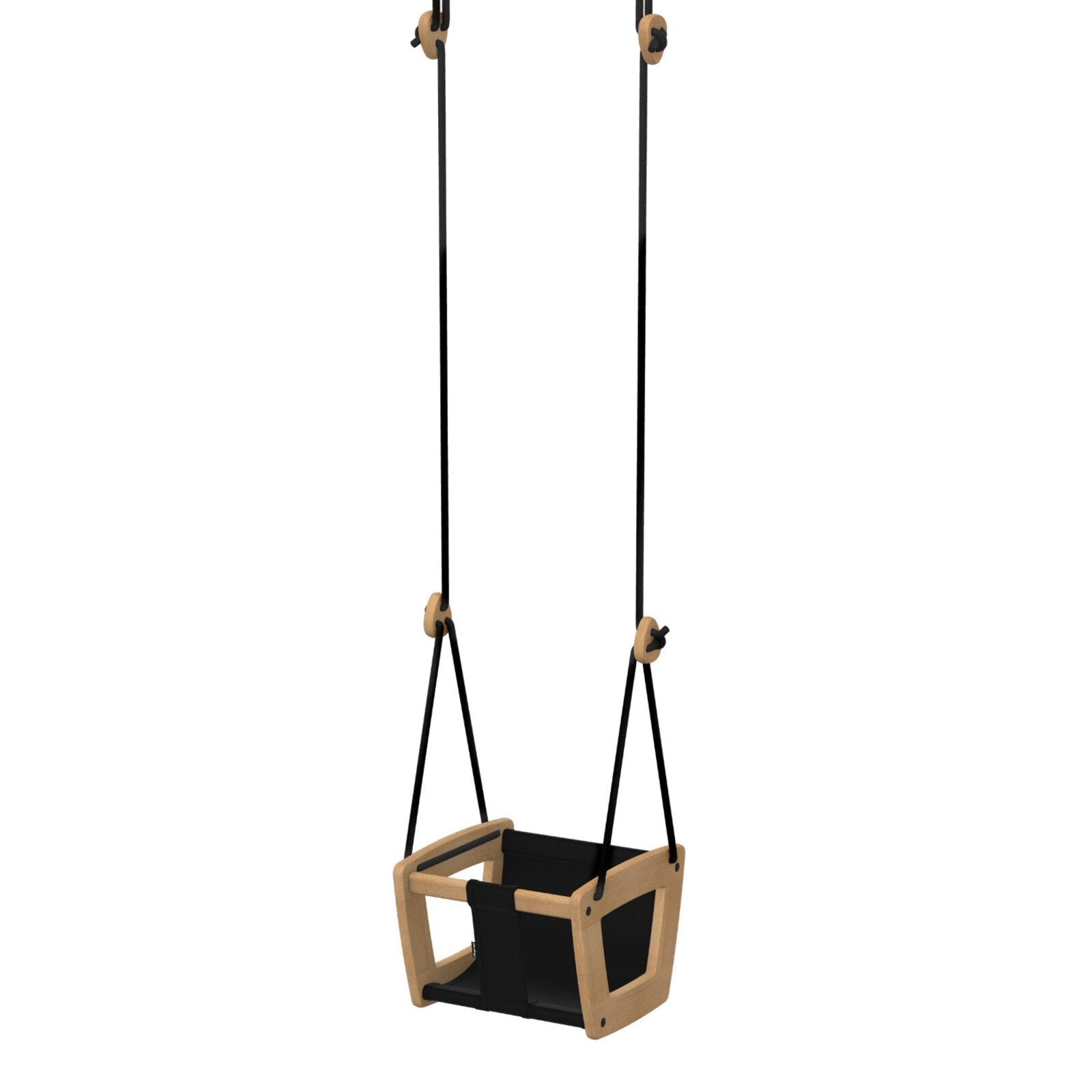 Lillagunga - Babyschaukel "Toddler Oak" Eiche/Schwarz Ab 3 Monaten
