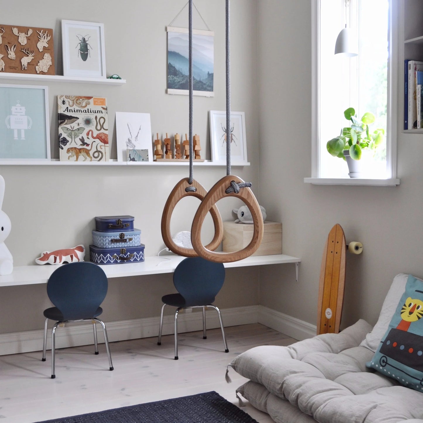 Lillagunga – Turnringe „Rings Oak White“, höhenverstellbare Holzringe