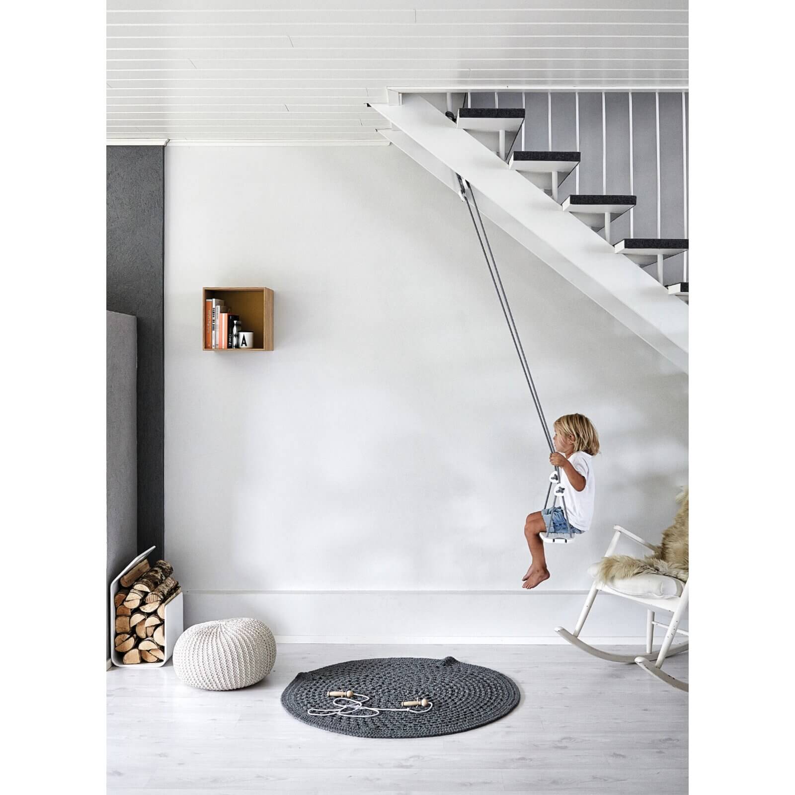 Lillagunga - Schaukel "Classic Birch" Weiss/Grau Ab 3 Jahren