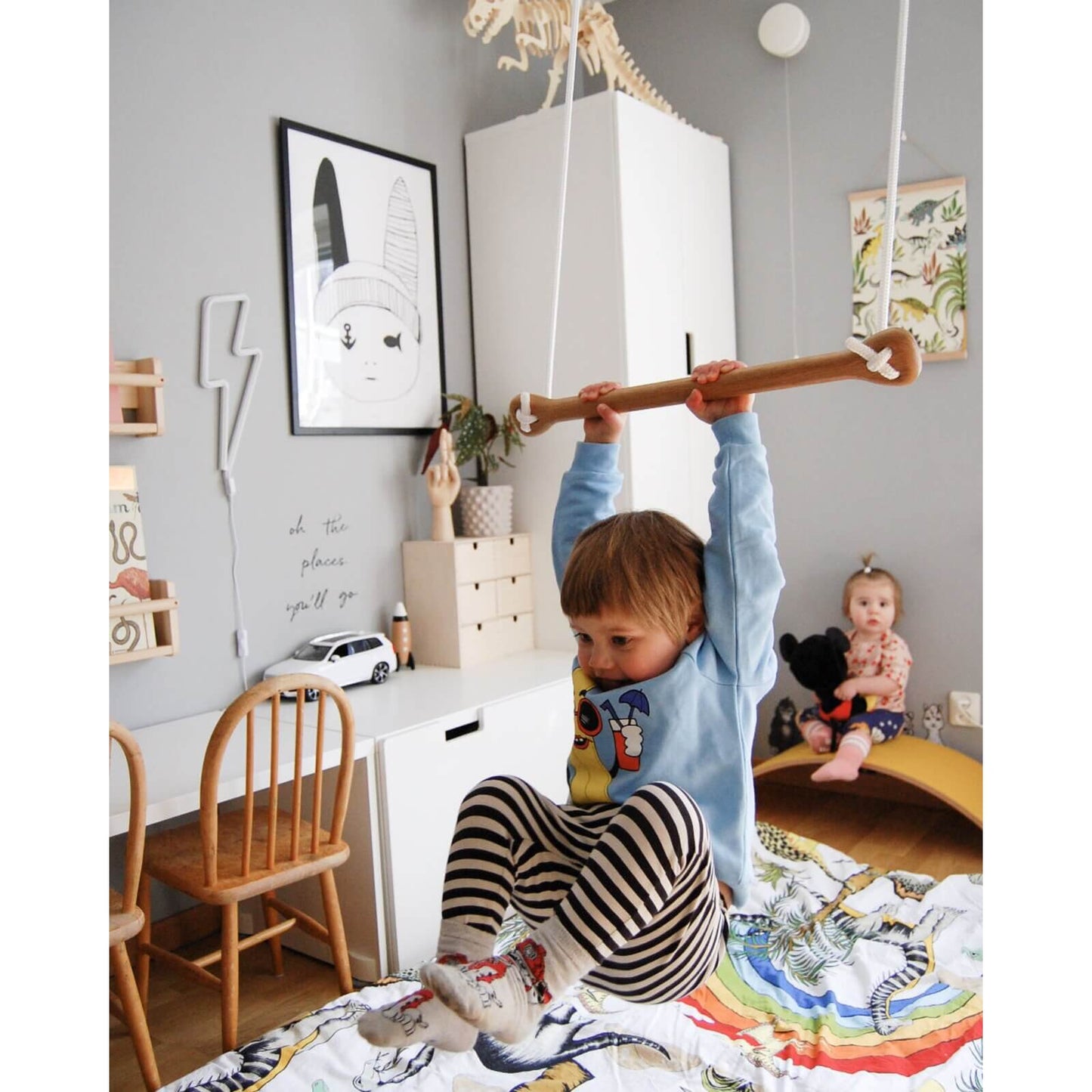 Lillagunga – Kinderschaukel „Bone Birch White“, Schaukel aus Holz