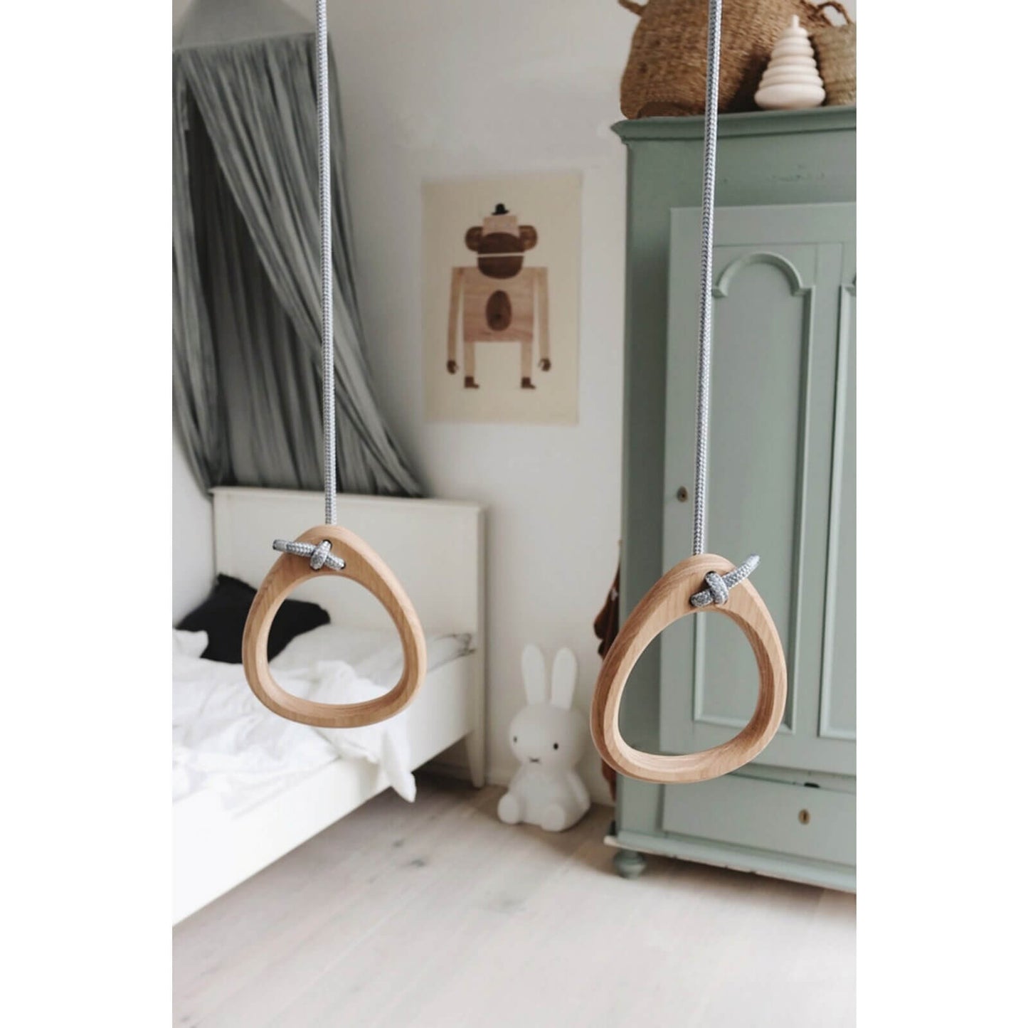 Lillagunga - Turnringe "Rings Oak" Eiche/Grau Ab 3 Jahren