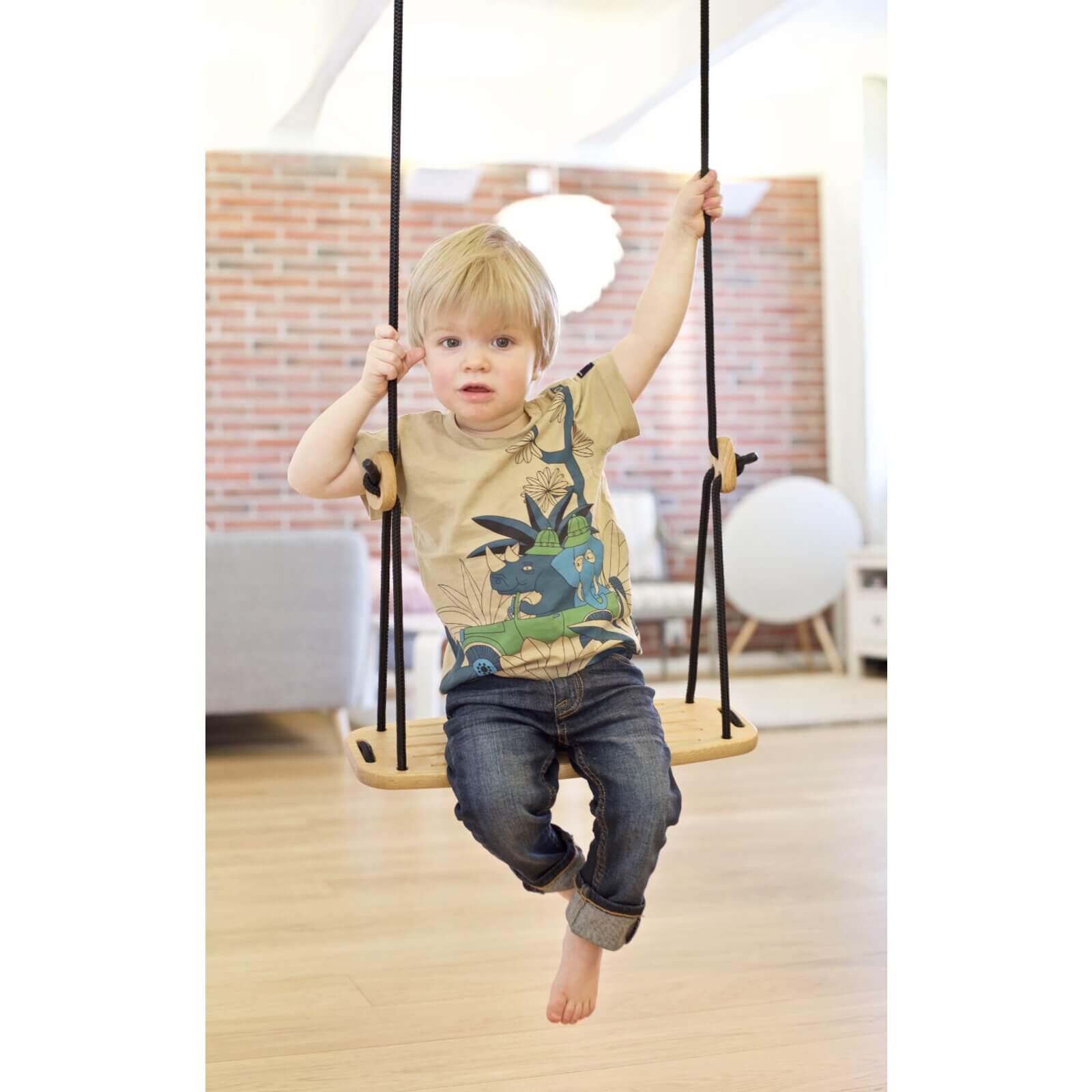 Lillagunga - Schaukel "Classic Oak" Eiche/Schwarz Ab 3 Jahren