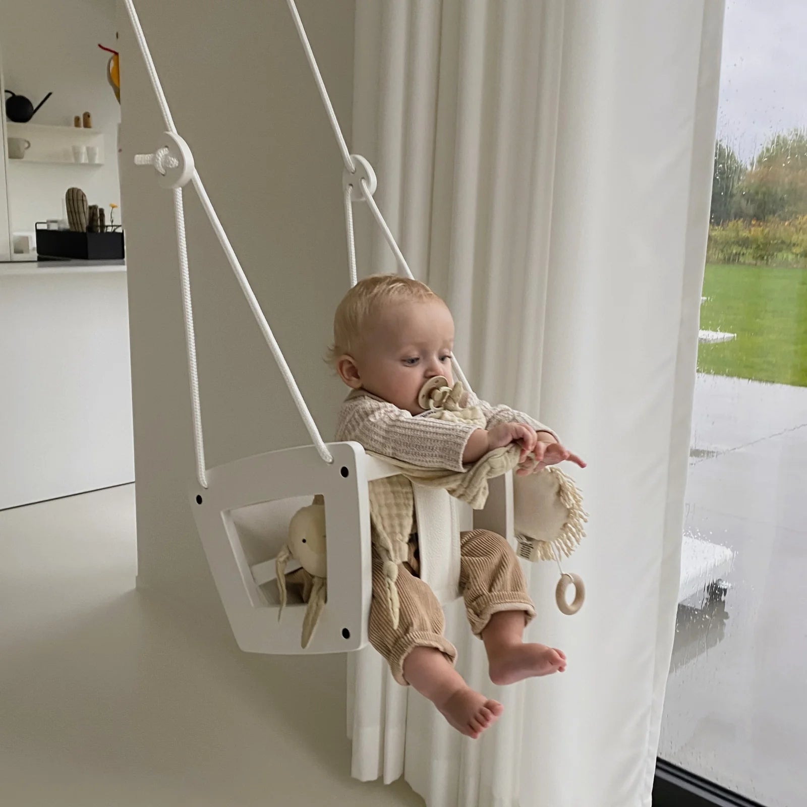 Lillagunga – Babyschaukel „Toddler Birch Black“, weiß Schaukel