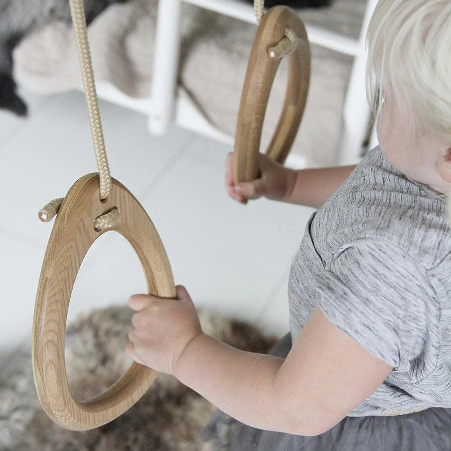 Lillagunga – Turnringe „Rings Oak Beige“, höhenverstellbare Holzringe