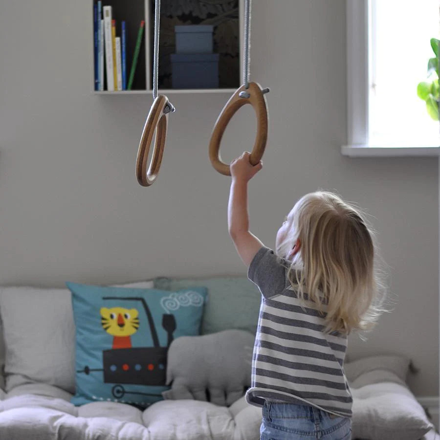 Lillagunga – Turnringe „Rings Oak Grey", höhenverstellbare Holzringe