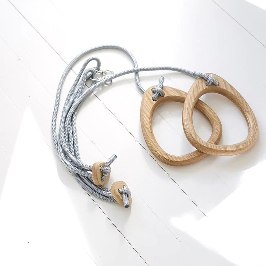 Lillagunga – Turnringe „Rings Oak Grey", höhenverstellbare Holzringe