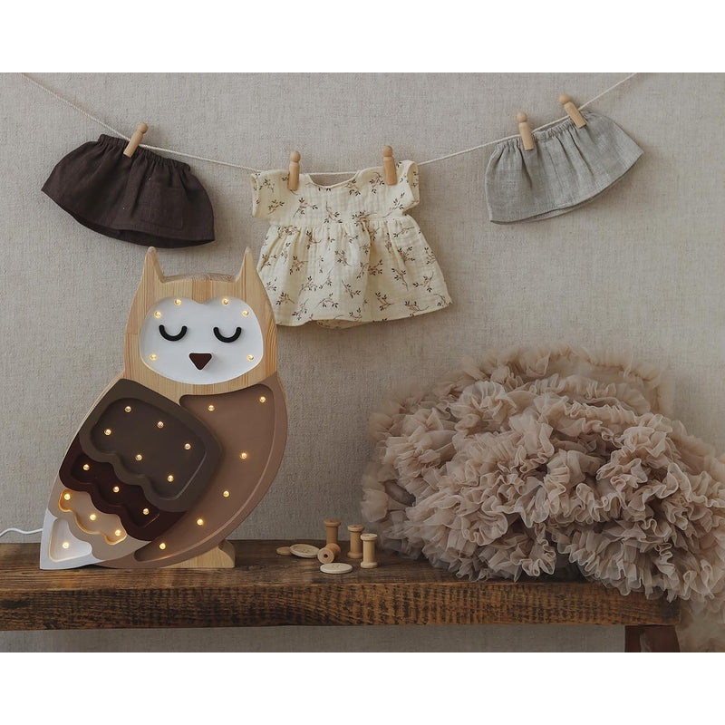 Little Lights - Kinderlampe "Owl Lamp - Ombre Brown"