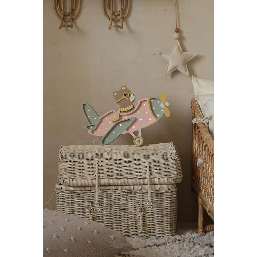 Little Lights - Kinderlampe "Vintage Aircraft Lamp - Candy Sweet Bear"