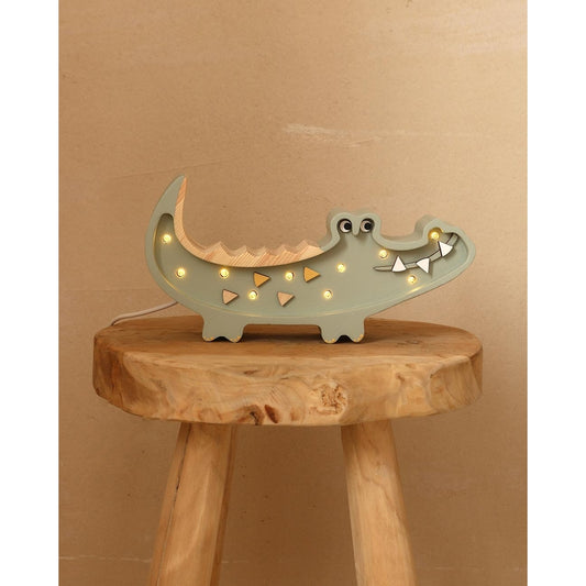 Little Lights - Kinderlampe "Crocodile Mini Lamp - Pastel Khaki"