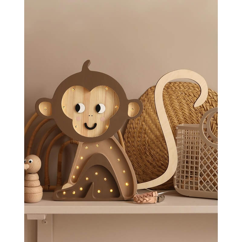 Little Lights - Kinderlampe "Monkey Lamp - Jungle Brown"