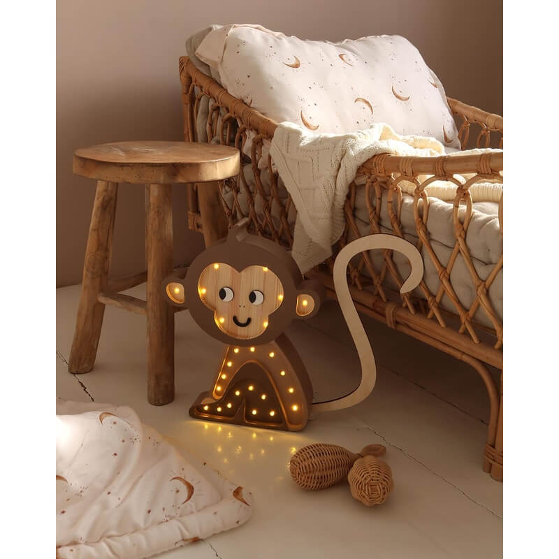 Little Lights - Kinderlampe "Monkey Lamp - Jungle Brown"