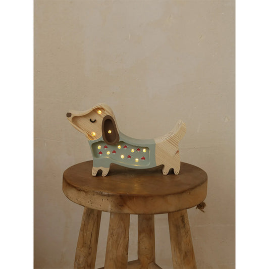 Little Lights - Nachttischlampe "Puppy Mini Lamp - Mushrooms On Green"