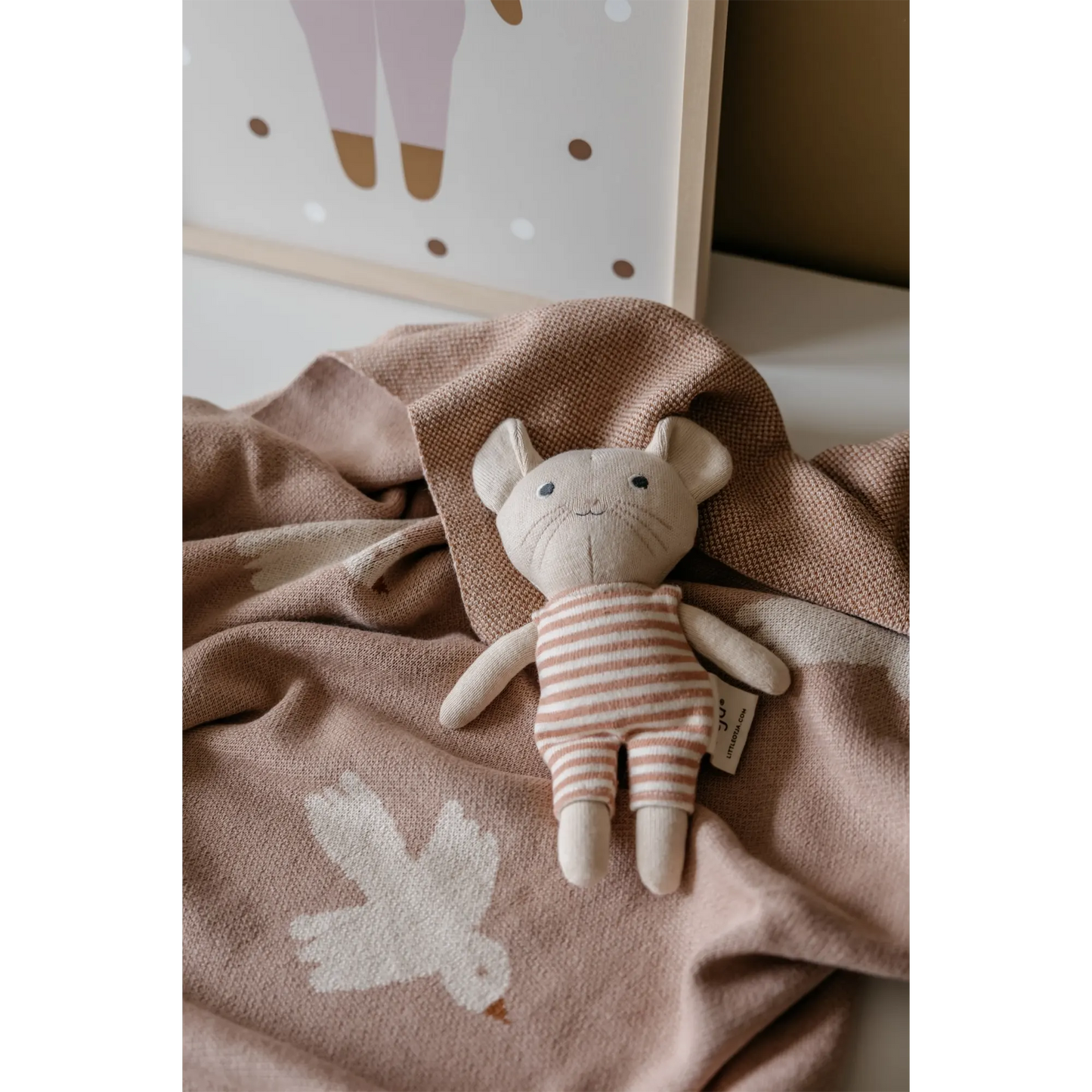 Little Otja – Kuscheltier „Mouse Bertina“, Bio-Baumwolle handgefertigt