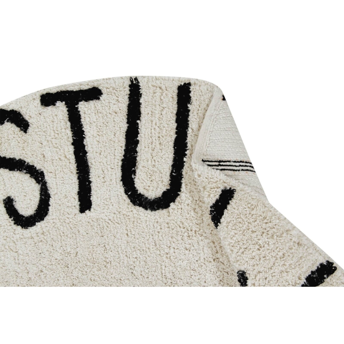 Lorena Canals - Waschbarer Kinderteppich "Abc" Creme/Schwarz