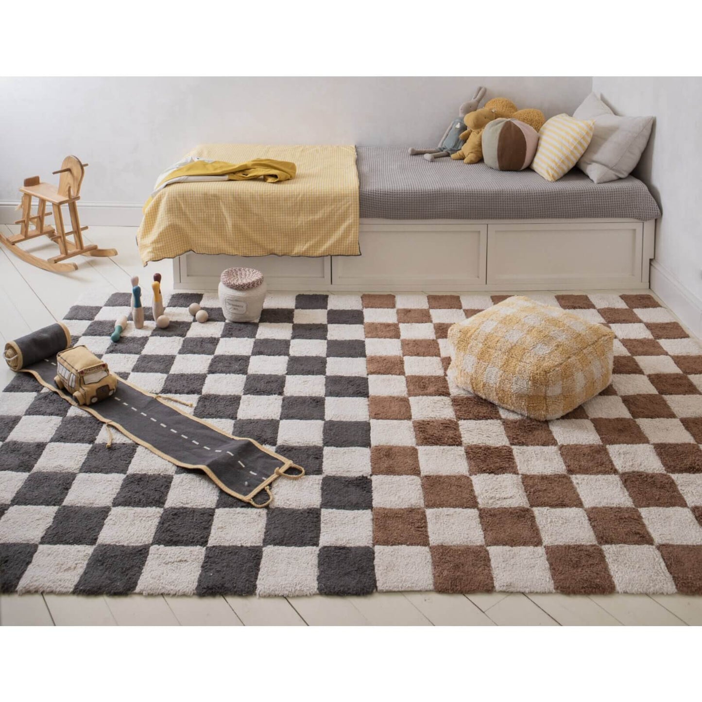 Lorena Canals - Teppich Karo Toffee 120x160cm Waschbar