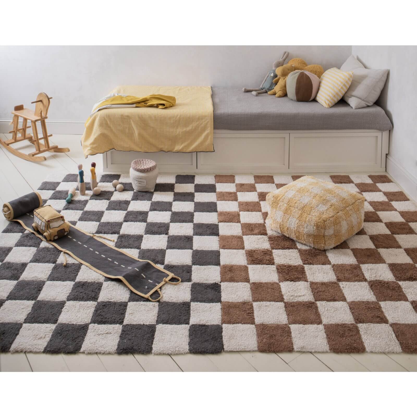 Lorena Canals - Teppich Karo Toffee 120x160cm Waschbar
