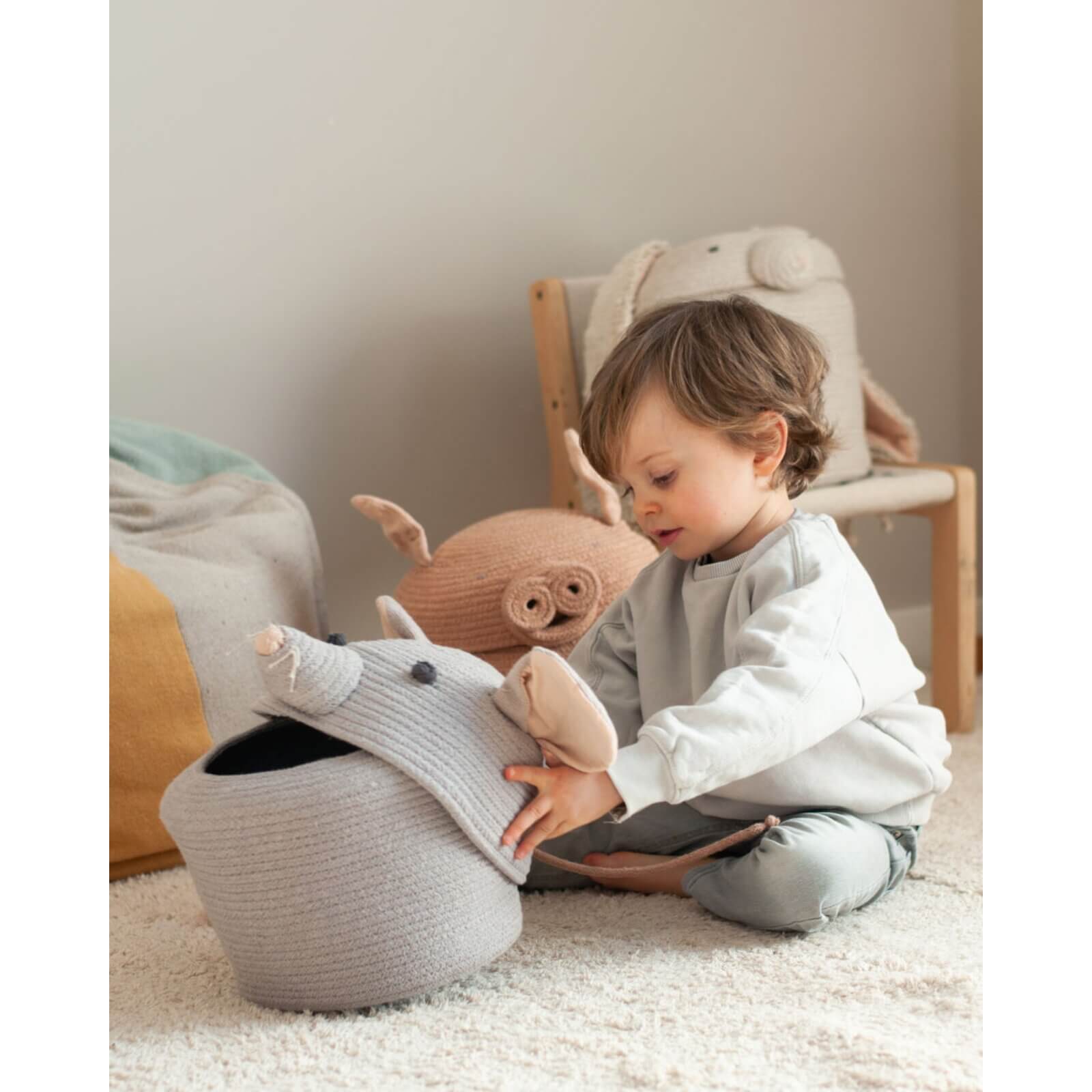 Lorena Canals - Korb Ratte "Renata The Rat" Grau 30cm