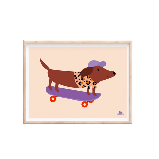 Ma Petite Vie – Design Poster "Skater Dog Cap" 30×40 cm, Kinderzimmer