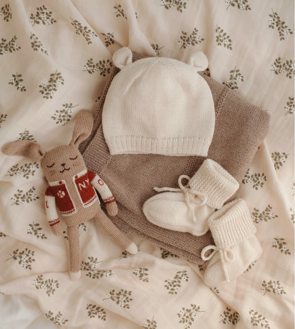 Main Sauvage - Babyschuhe "Ecru", Babysocken, Strickschuhe Baby