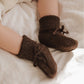 Main Sauvage - Babyschuhe "Dark Mocha", Babysocken, Strickschuhe Baby