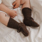 Main Sauvage - Babyschuhe "Dark Mocha", Babysocken, Strickschuhe Baby