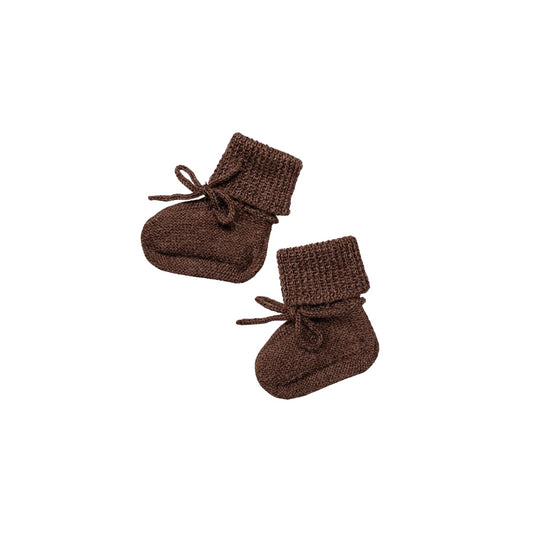 Main Sauvage - Babyschuhe "Dark Mocha", Babysocken, Strickschuhe Baby