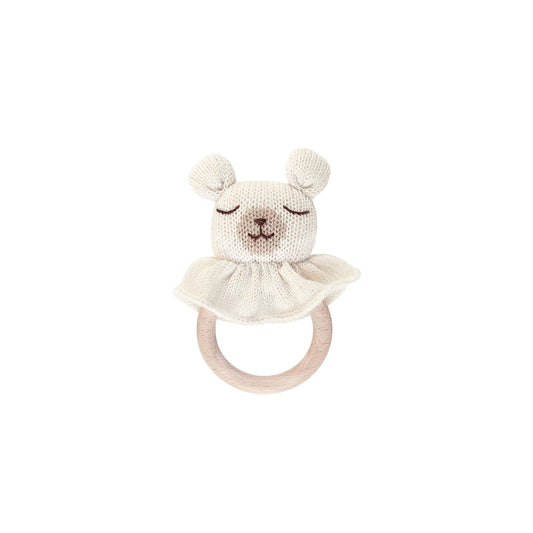 Main Sauvage - Holzbeißring "Polar Bear" aus Alpakawolle