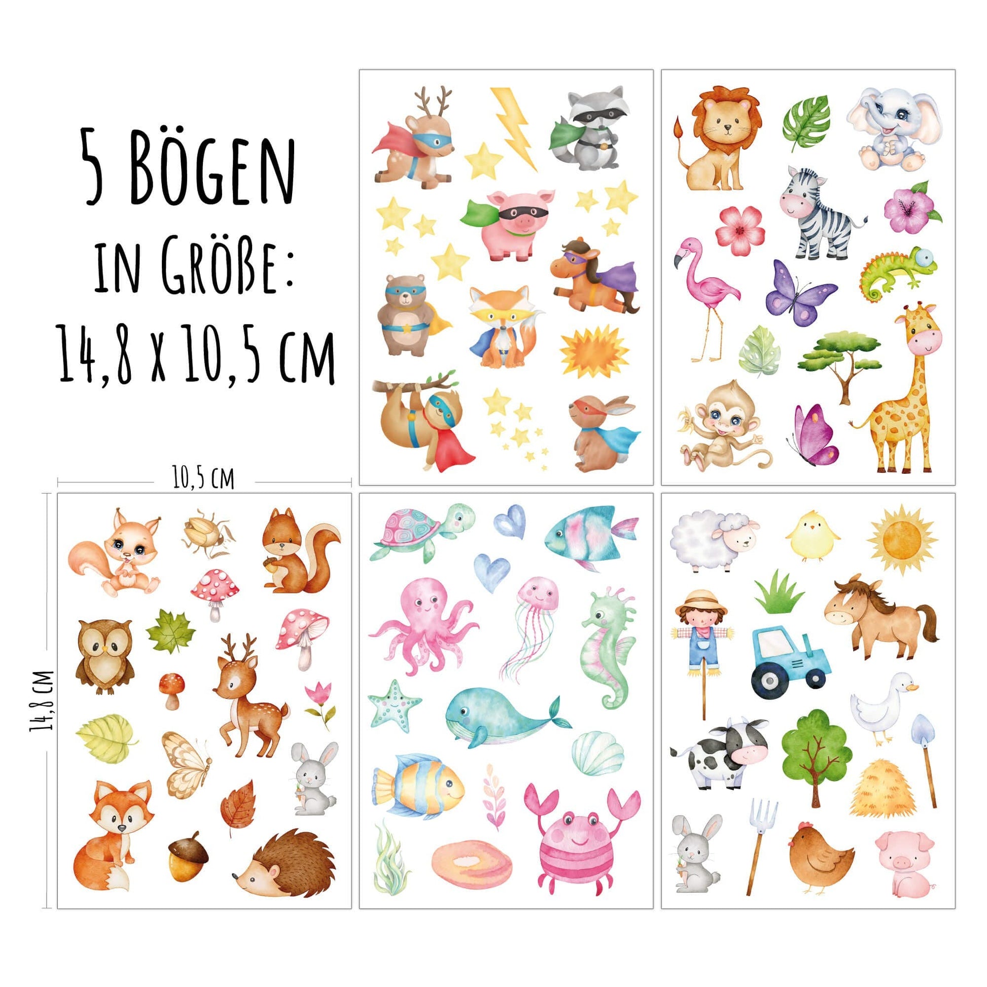 Mal Mich Bunt - Kindertattoo Set Tiere