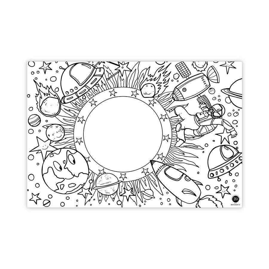 Mal Mich Bunt - 12 Platzsets Mix - Prinzessin, Bauernhof & Weltall