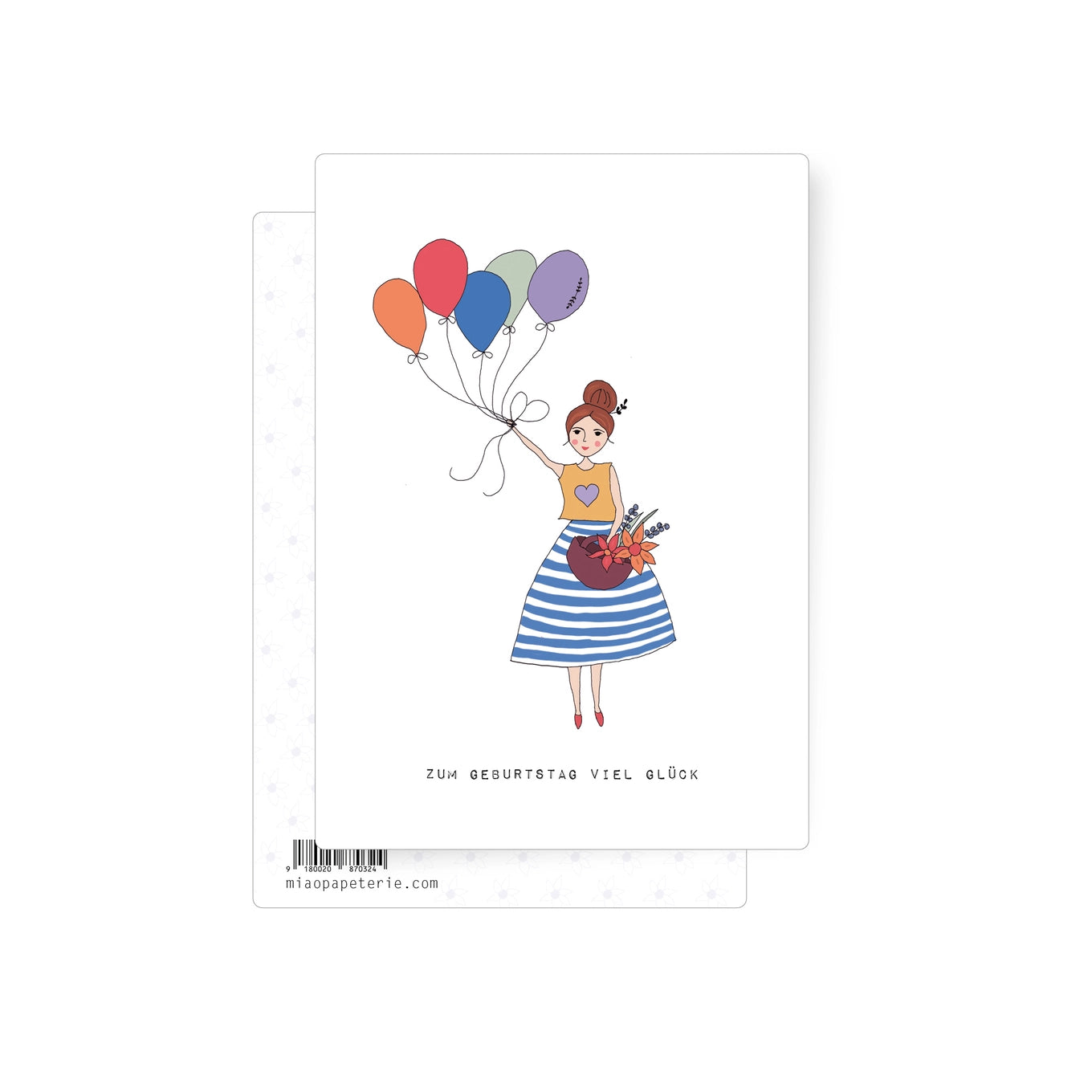 Miao Papeterie – Postkarte "Zum Geburtstag", nachhaltig & hochwertig