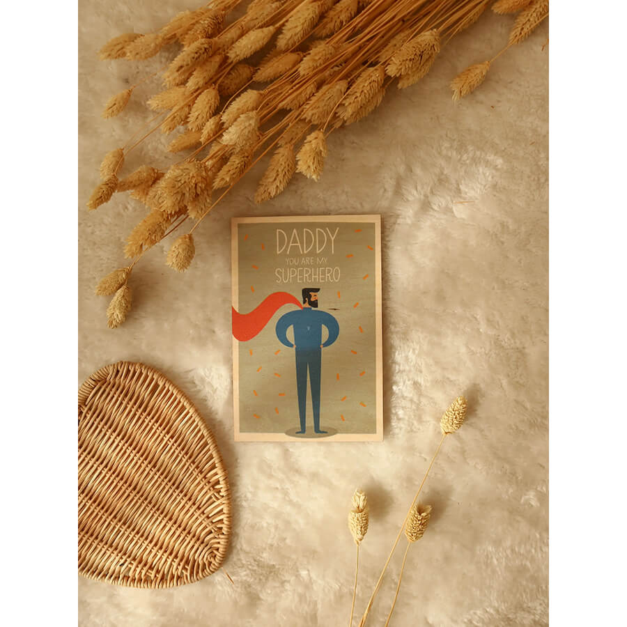 Milin – Holzkarte aus Naturholz, Postkarte & Grußkarte handgefertigt