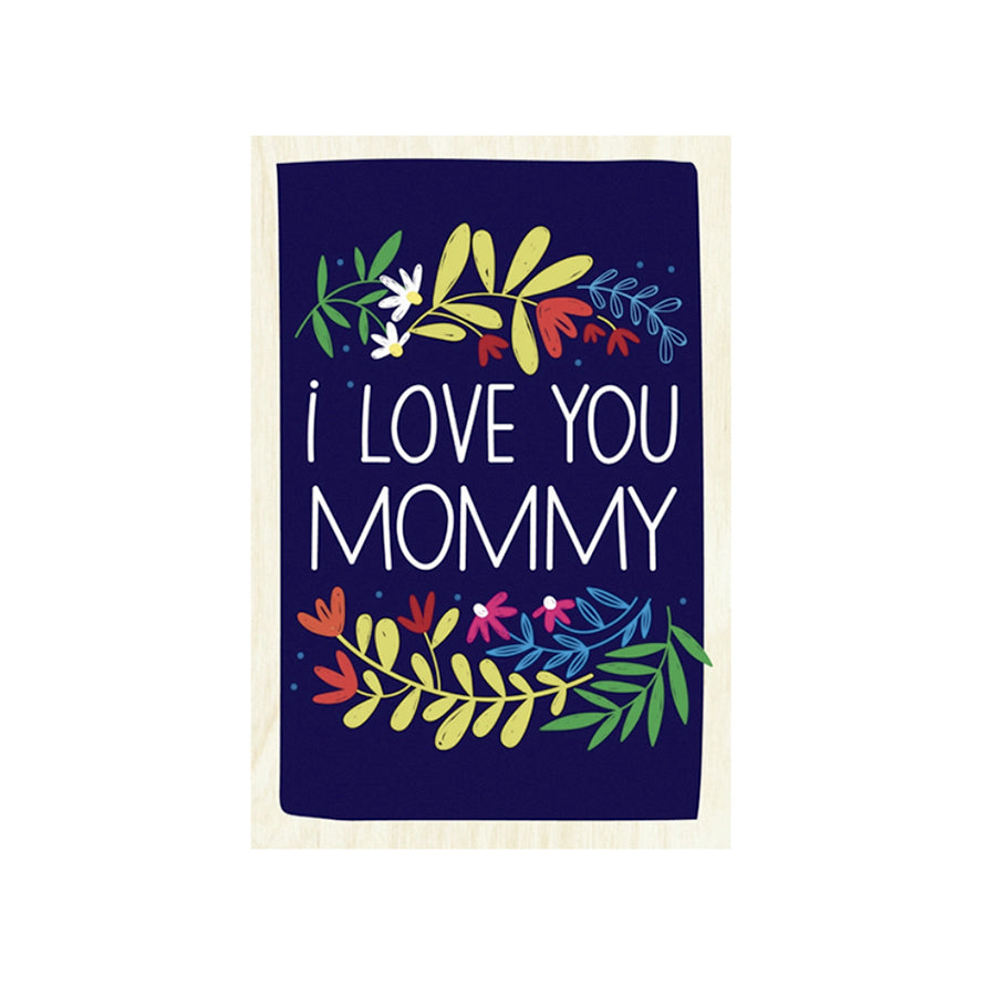POSTKARTE AUS HOLZ I LOVE YOU MOMMY