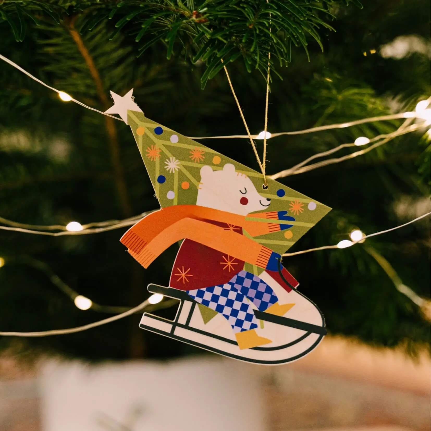 Milin – Weihnachtsanhänger aus Holz, handgefertigter Weihnachtsschmuck